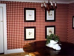 Fabric walls dining area